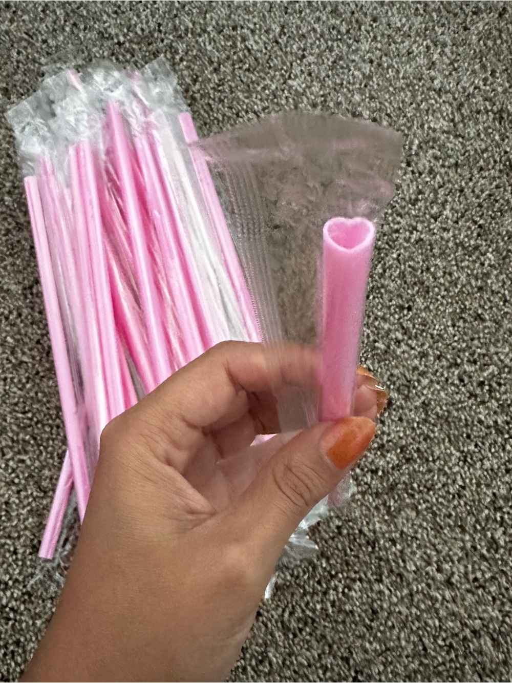 Pink Heart Party Straws 25 Count